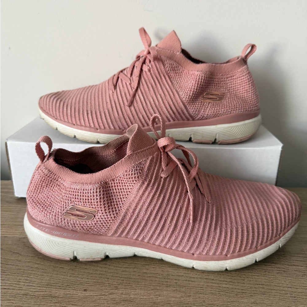 Skechers Women's Dusty Rose Knit Slip-On Sneakers